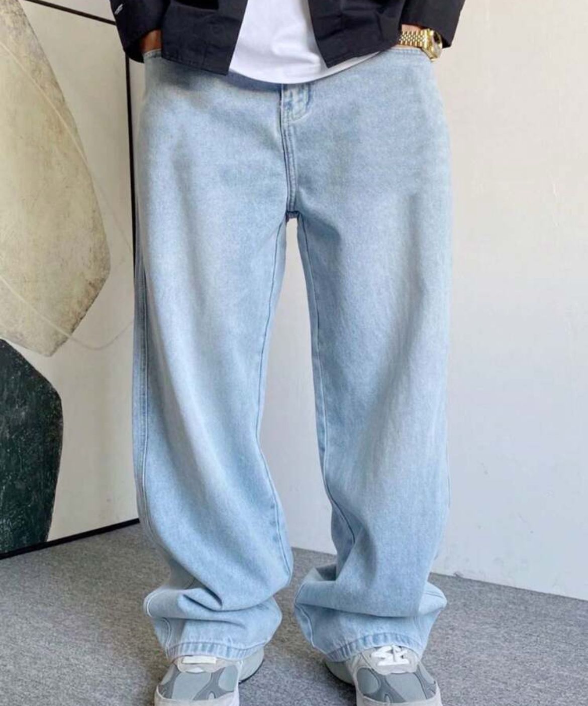 Calça Jeans Bag Balão Larga Corte Reto Carpenter”